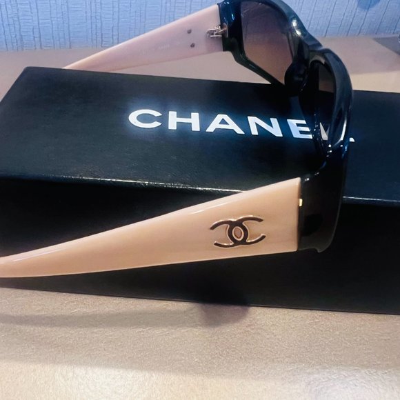 Old Classic Vintage Black and Tan Chanel Sunglasses CH5078  C817/13 - Picture 8 of 13